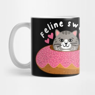 Funny Donut Joke, Feline Sweet, Cat Humor, Birthday Mug